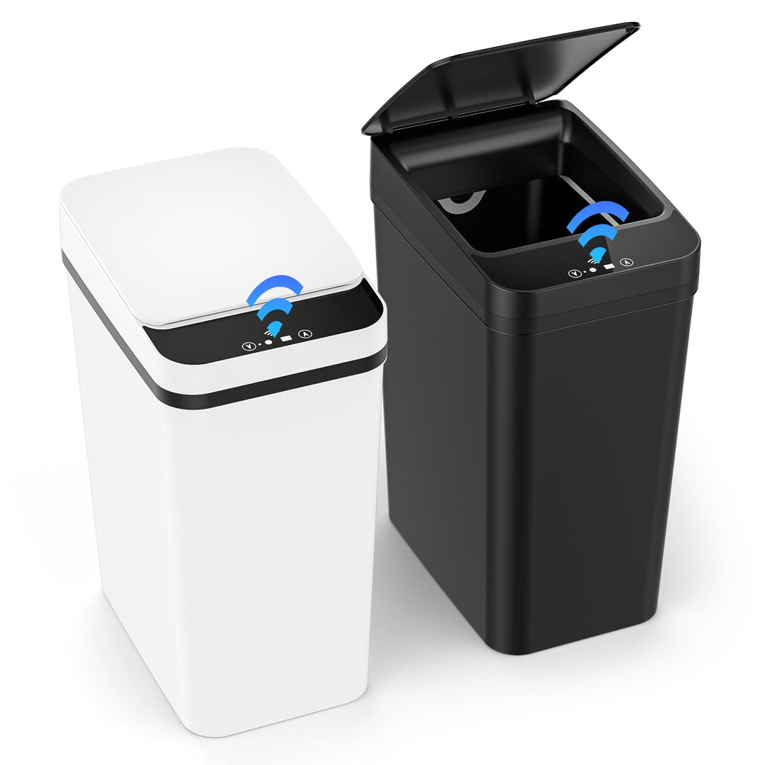 Dreamhigh® 2er Set Mülleimer mit Sensor, 12L Elektrischer Mülleimer mit Automatischem Deckel, Smart
