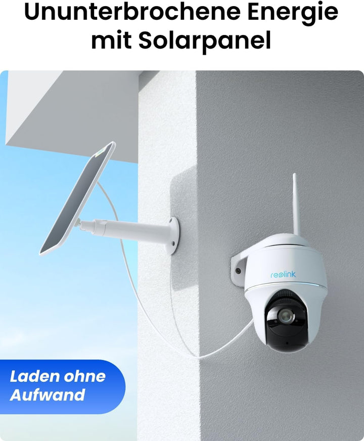 Reolink 4MP Überwachungskamera Aussen Solar mit 355°/140° Schwenkbar, 64GB inklusive, WLAN Kamera Ou