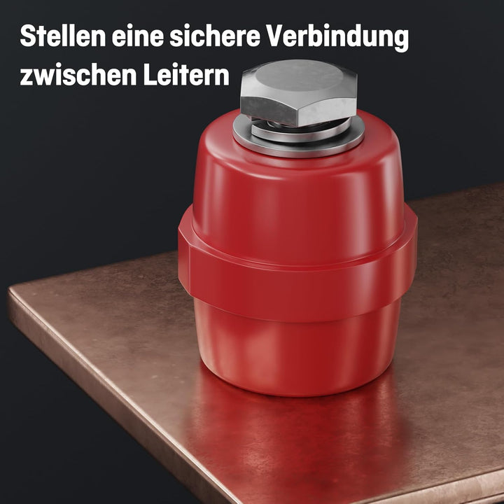 8PCS Isolatoren M10 rot 40x40mm Polyesterharz-Stiftisolator selbstverlöschender Sammelschienenhalter