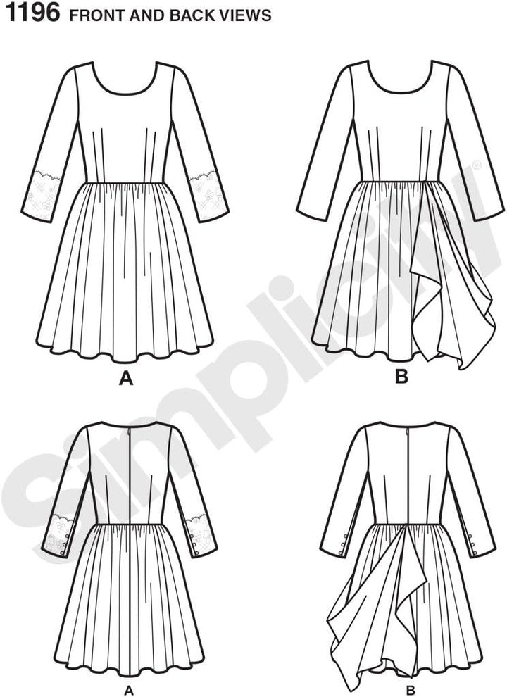 Simplicity 1196 Grösse D5 Schnittmuster Easy-to-sew Leanne Marshall Kleid Schnittmuster