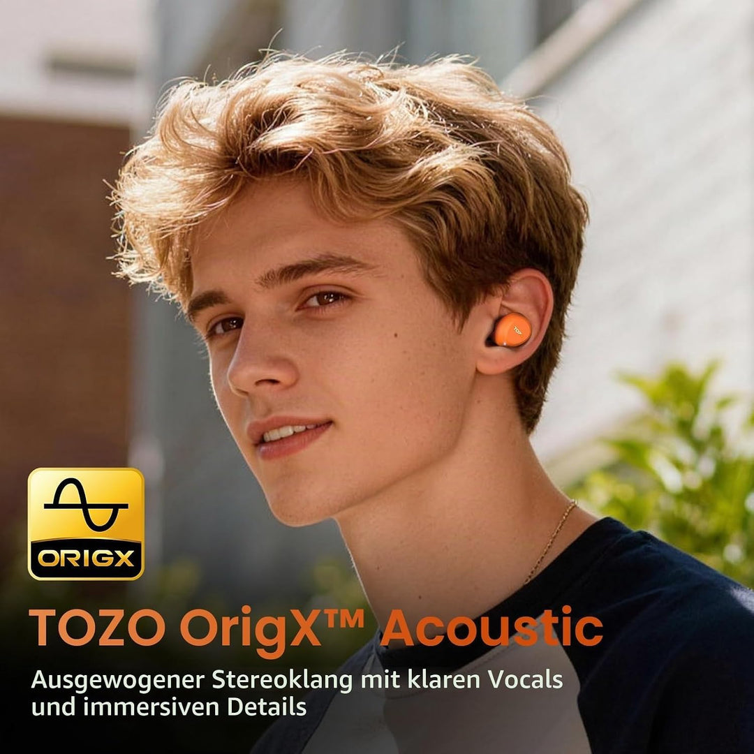 TOZO A1 In-Ear Kopfhörer Kabellos Bluetooth 5.3 mit 2 Mikrofonen für KI-Anrufe, App-Steuerung, 32 St