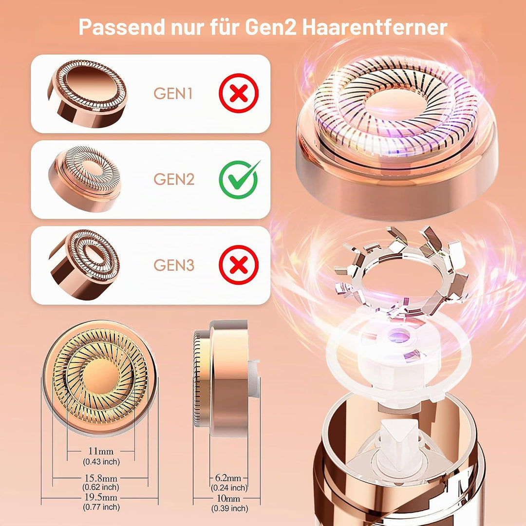 Gurelax Gesichtshaarentferner Ersatzköpfe für Flawless Finishing Touch, Schmerzlosen Generation 2 Er