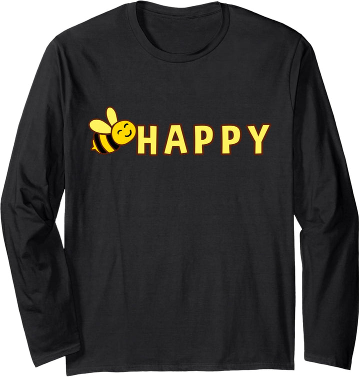 "Bee Happy" Cooles Bienen Design Langarmshirt