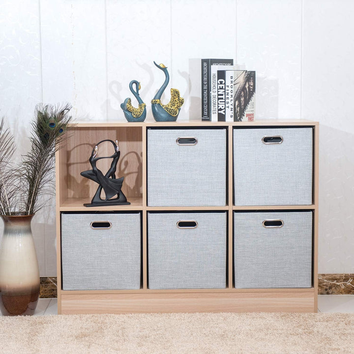 Posprica Faltbarer Aufbewahrungskorb für Schlafzimmer, Schrank, Spielzeug, Wäsche (4, grau) 11×11×11