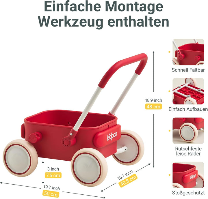 Kidpop PULA 2-in-1 Baby Lauflernwagen, Indoor und Outdoor Baby Spielzeug, Multifunktionale Lauflernh