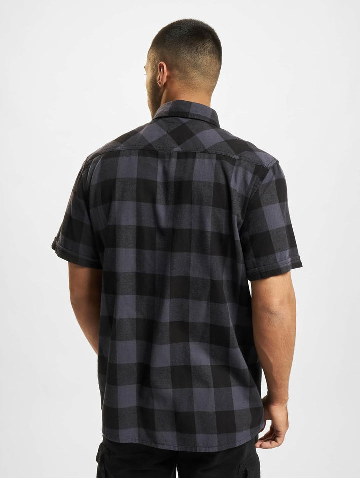 Brandit Check Shirt Herren Kurzarm Single Hemd S Grau-schwarz, Single Hemd S Grau-schwarz