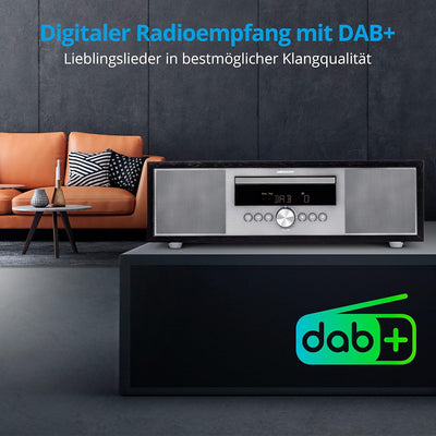 MEDION P64145 All in One Audio System (DAB+, CD, MP3, PLL UKW Radio, USB, Kompaktanlage, Elegantes D