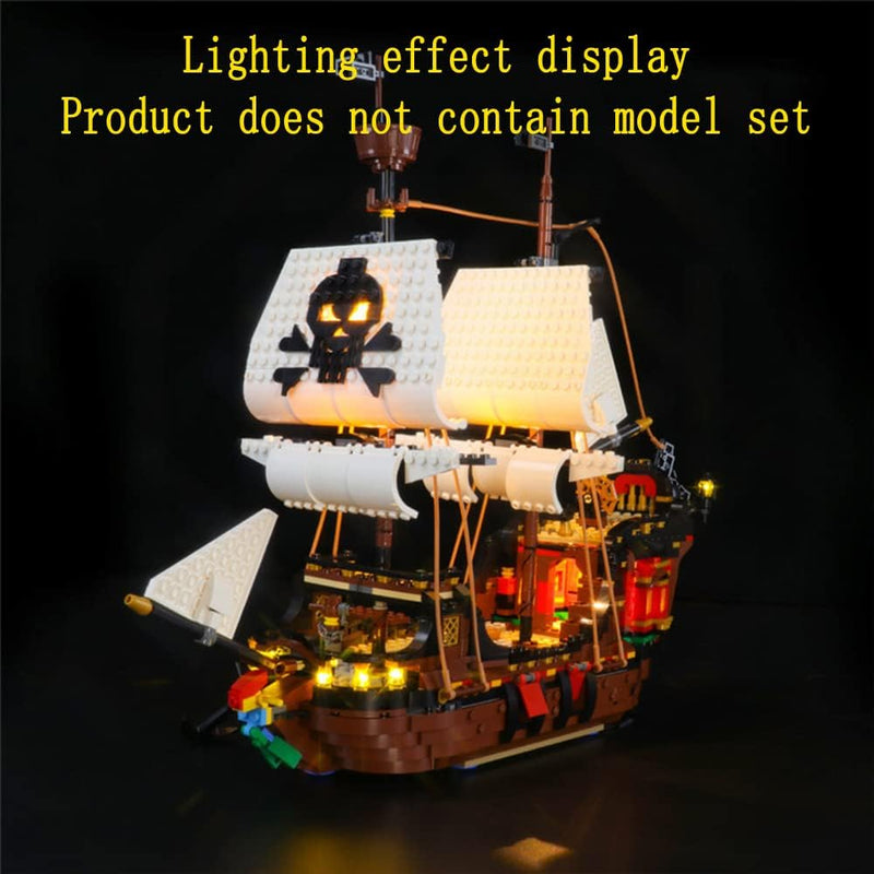 GEAMENT LED Licht-Set Kompatibel mit Lego Piratenschiff (Pirate Ship) - Beleuchtungsset für Creator