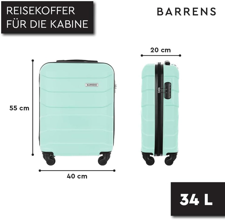 BARRENS Handgepäck Koffer 55x40x20 cm Reisekoffer Trolleys Hartschalenkoffer Cabin Size Suitcase Car