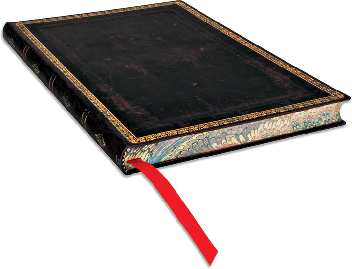 Paperblanks - Faux Leder schwarzes Marokkoleder - Notizbuch Midi Flexi Liniert - 176 Seiten, Midi (1