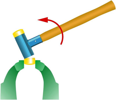 Wiha Schonhammer rückschlagfrei, mittelhart mit Stahlrohrstiel (02124) 35 mm, 35 mm