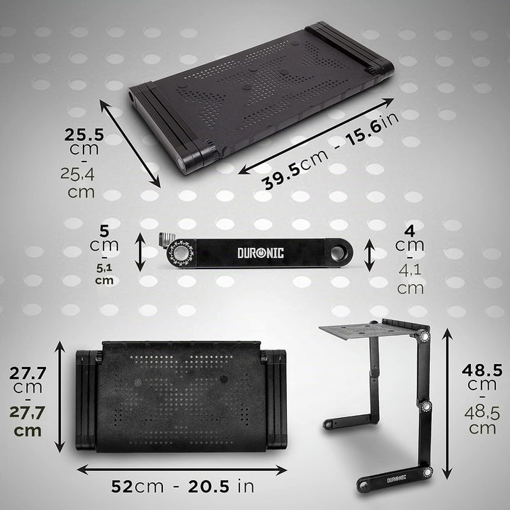 Duronic DML121 Laptopständer - Klappbarer Laptoptisch 39 x 27cm - Laptophalter für die Couch - Schre
