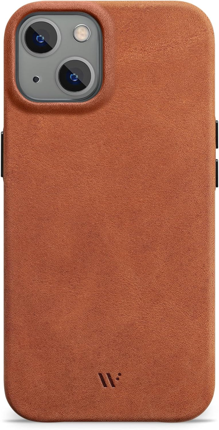 WIIUKA Hülle für iPhone 14 Plus, Leder aus Deutschland, Lederhülle extra Dünn, Premium Handyhülle, C