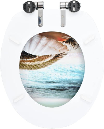 HOMIUSE Toilettensitz Soft-Close-Deckel MDF Muschel Toilettendeckel Wc Sitz mit Absenkautomatik Toil