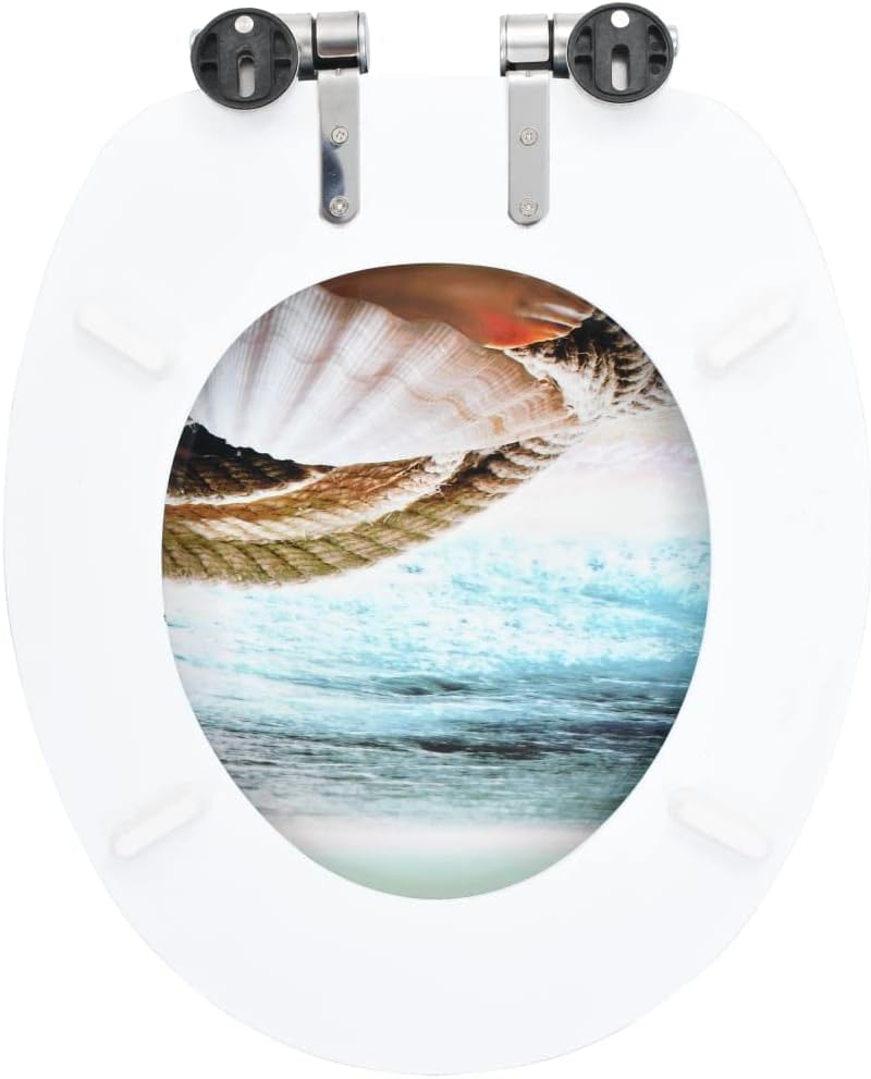 HOMIUSE Toilettensitz Soft-Close-Deckel MDF Muschel Toilettendeckel Wc Sitz mit Absenkautomatik Toil