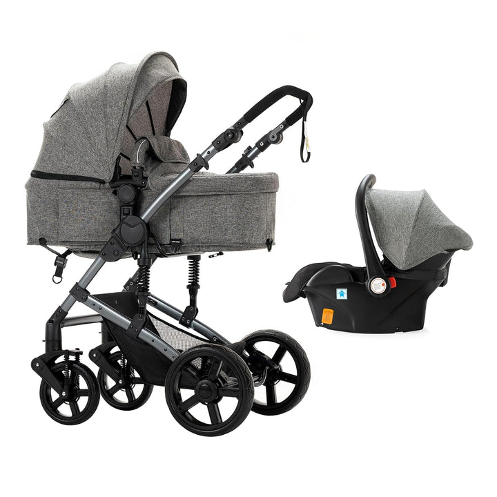 NADDLILY Kinderwagen 3 in 1, Buggy mit Umkehrbarem Zwei-Wege-Schub, Kinderwagen mit Faltbarem Tragba