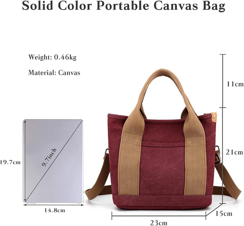 CORIOS Damen Umhängetasche Canvas Handtasche Schultertasche Kleine Kapazität Henkeltaschen Casual Tr