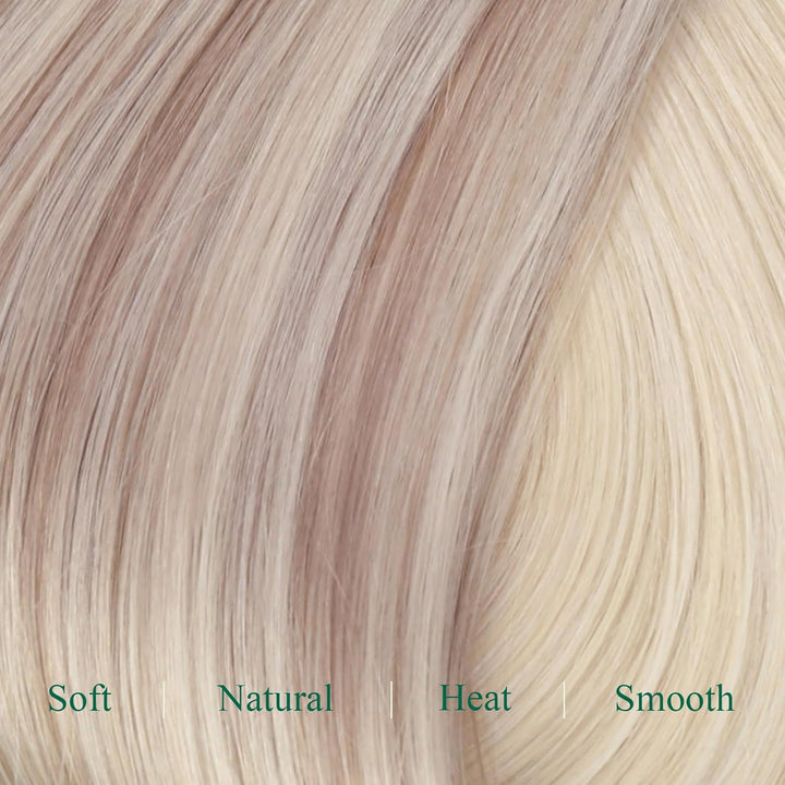 Easyouth Clip Extensions Echthaar Blond Clip in Echthaar Extensions Aschblond Mischen Sie mit Mittel