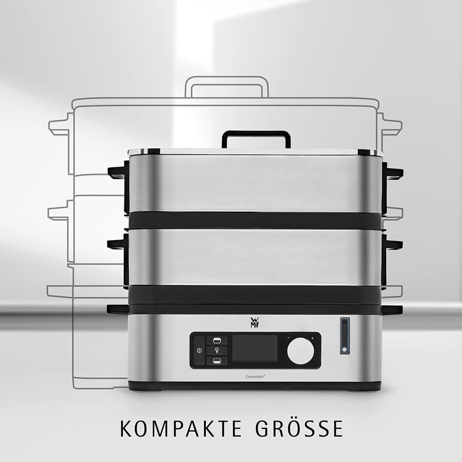 WMF KÜCHENminis Dampfgarer, 2 individuell regulierbare Garräume mit je 2,15 l, Warmhaltefunktion und