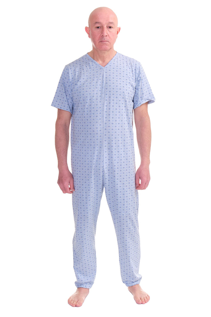 FERRUCCI COMFORT Schlafanzug für Gesundheit, Kurzarm, 1 Reissverschluss, hinten hinten, für den Somm