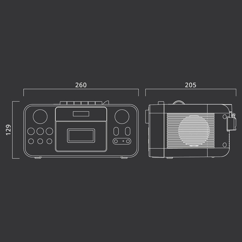 MUSE Tragbares DAB+ Radio mit Bluetooth CD-Player, Kassettenspieler, UKW, Kopfhörer-Eingang, AUX-In,