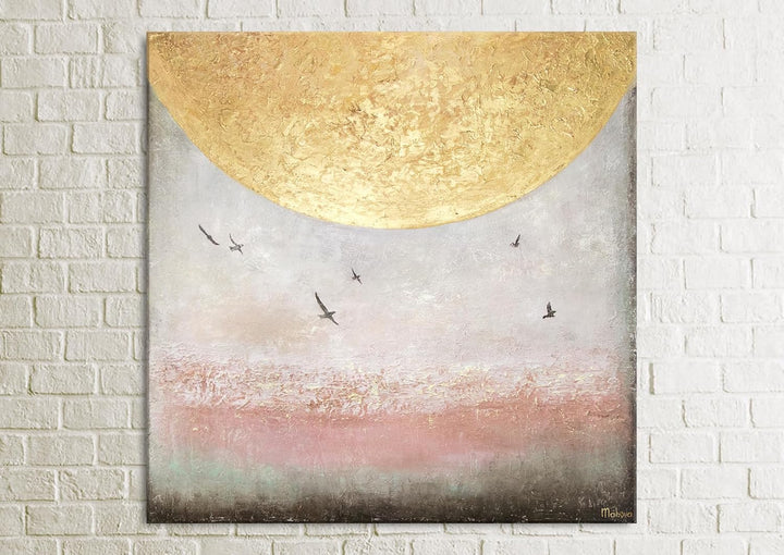 YS-Art XXL Abstrakt Acryl Gemälde auf Leinwand Sonnenenergie II handgemalt Wandbilder Wohnzimmer mod