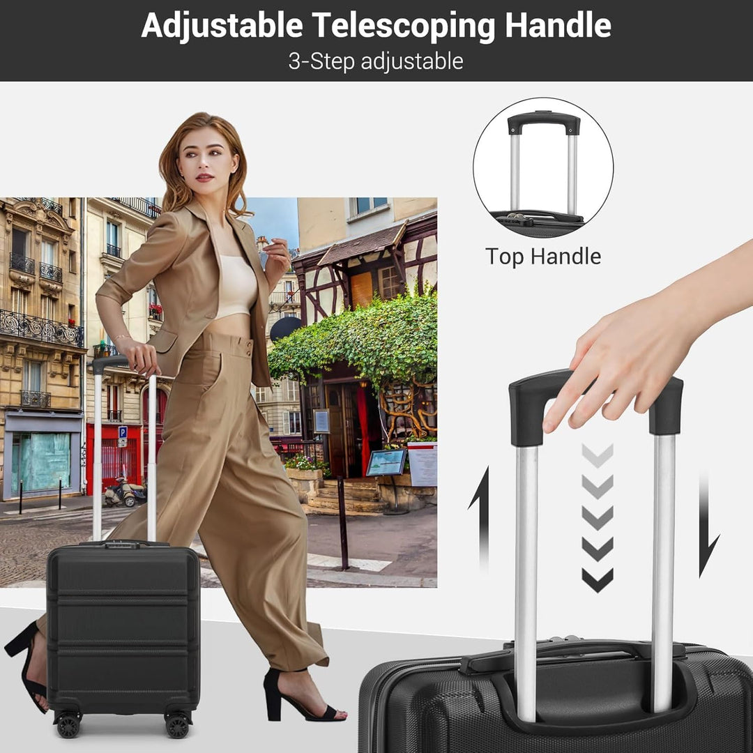KONO Koffer Hartschalenkoffer, ABS+PC Trolley mit TSA Schloss, 360° Leisen Rollen,Klein/Mittelgross/