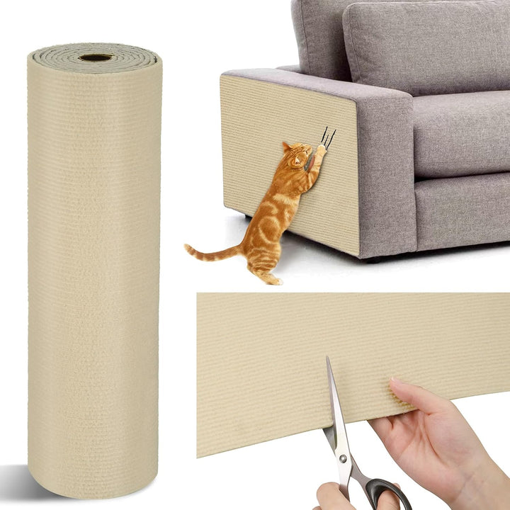 Kratzmatte Selbstklebend, 200x40cm Trimmbar Katzen Kratzmatte Wand, Verdickte Kratzteppich Katze, Kr