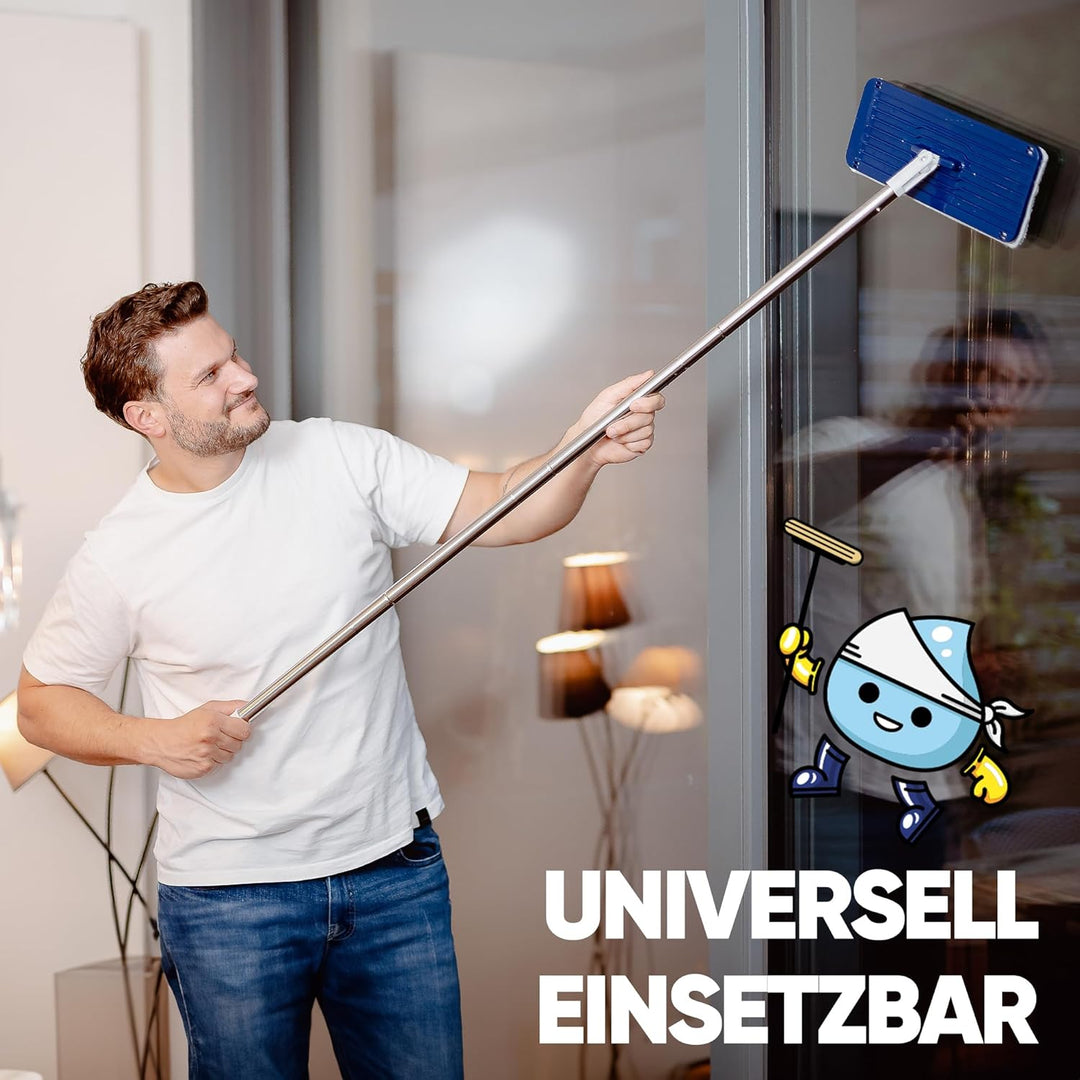 Formosa 2 Bodenwischer Wischmopp Set mit Eimer- 360° Flachwischer, Extra Langer 155 cm Edelstahl Sti