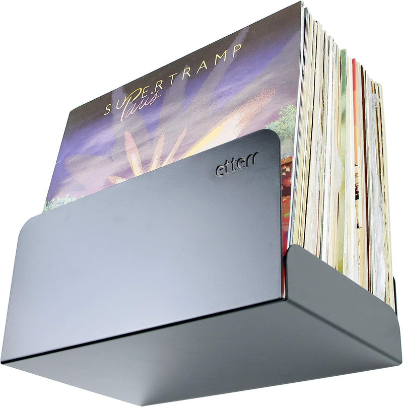 etterr | Doppelpack Vinyl Halter | für 50 Vinyls | 100% Stahl | Schallplatten Wandhalterung | Schall