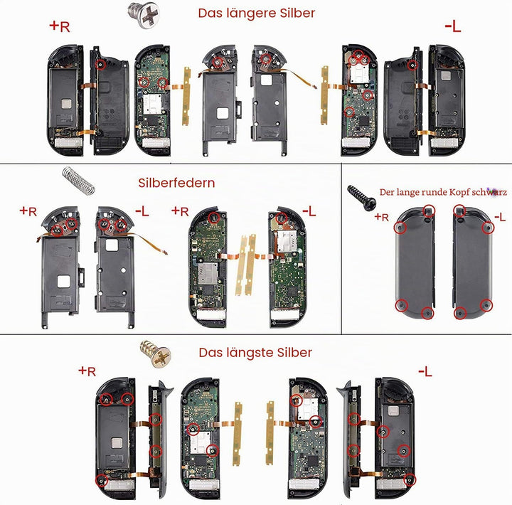 eXtremeRate Hülle Case für Nintendo Switch Joycon/Konsole, Rückgehäuse&amp;Kickstand für Switch Console,