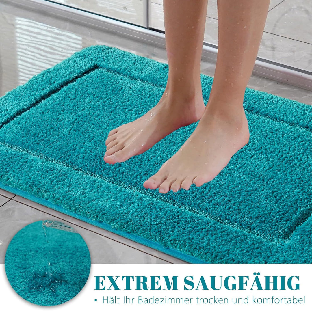SOANNY Badematte 60x90 cm, Einzelstück, rutschfest & Waschbar, Weicher Mikrofaser Badezimmerteppich,