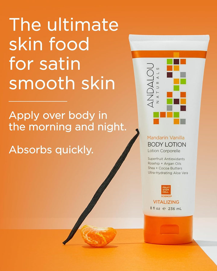 Andalou Naturals Mandarin Vanilla Vitalizing Body Lotion, 8 Ounce