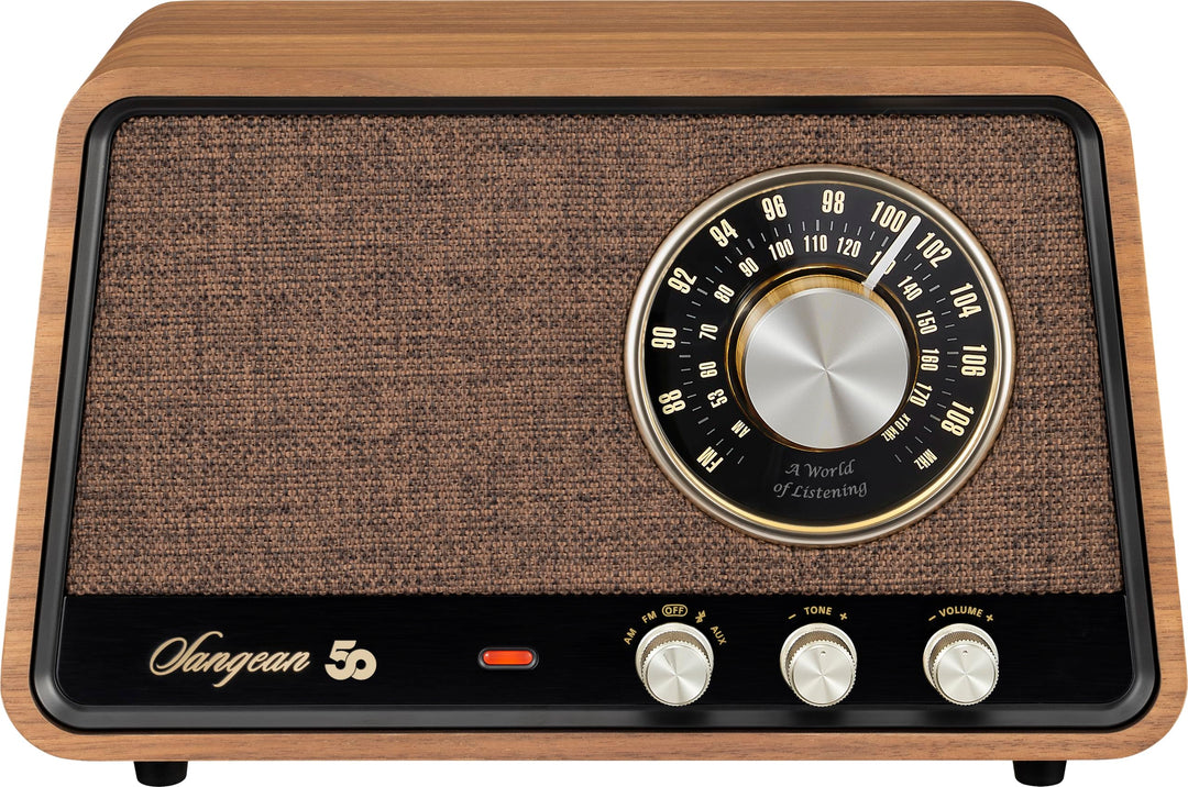 Sangean WR-101 Nussbaum. AM/FM com Bluetooth-Radio aus Holz, mit Einer sanften und präzisen Stimmung