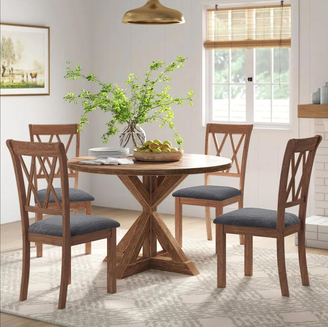 Fuloon Stuhlbezug Sitzfläche 4er Set, Stretch Stuhl Sitzbezüge für Esszimmer, Abnehmbare Waschbar Be