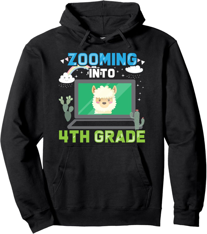Zoomen in die 4. Klasse - Zurück zum Schullama Pullover Hoodie