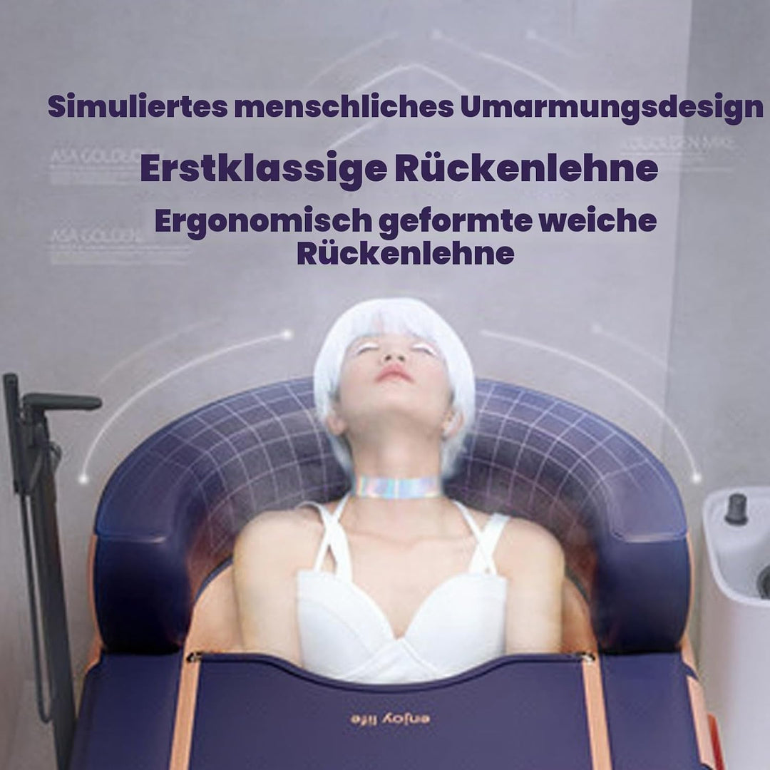 Aufblasbare Badewanne für Erwachsene, mit Fusspumpe, tragbare Faltfunktion, Luftbadewanne Spa mit ru