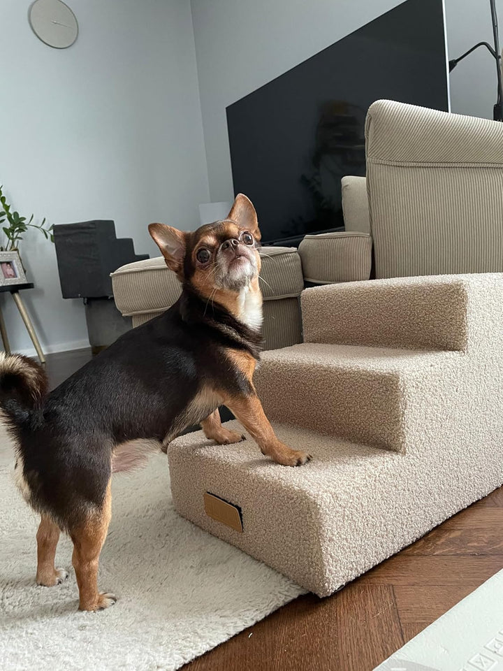 Sofatreppe für Hunde und Katzen – Hundetreppe für Bett & Sofa – 3- oder 4-stufig, rutschfest & wasch