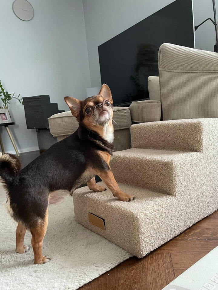 Sofatreppe für Hunde und Katzen – Hundetreppe für Bett &amp; Sofa – 3- oder 4-stufig, rutschfest &amp; wasch
