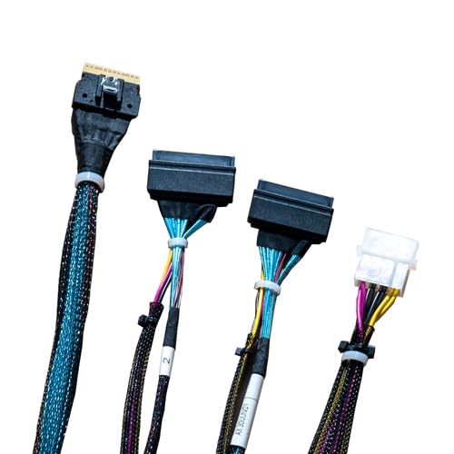 Diliving SFF-8654 auf SFF-8639 Kabel, SlimSAS 8i (SFF-8654 74P) auf 2 Port U.2 NVMe Adapter (SFF-863
