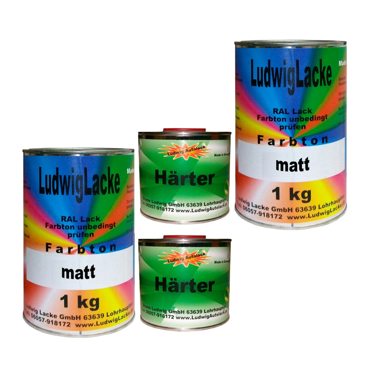 Ludwiglacke 3 kg Set Autolack mit Härter matt RAL 7016 Anthrazitgrau