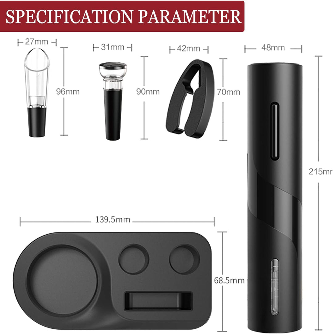 Elektrischer Korkenzieher, 6-in-1 Elektrischer Weinöffner Set, Automatische Flaschenöffner Wein mit