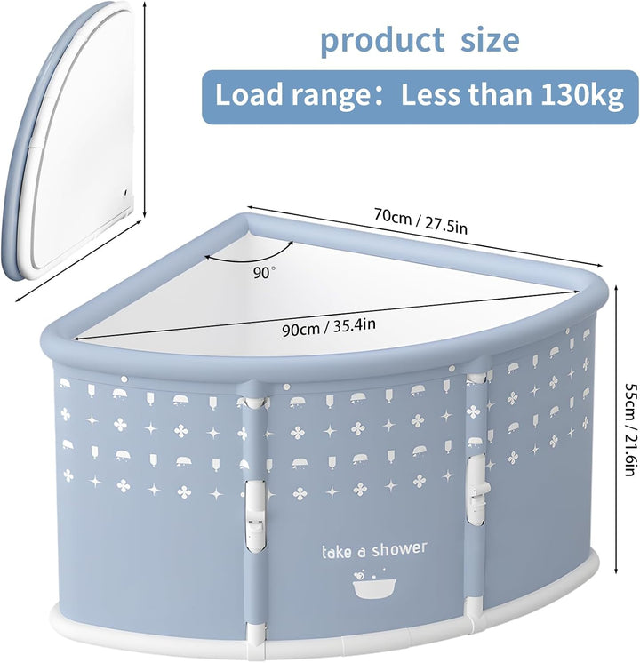 Faltbare Badewanne für Erwachsene, 90x70x55 cm fächerförmige faltbare Badewanne für Erwachsene, Spa-