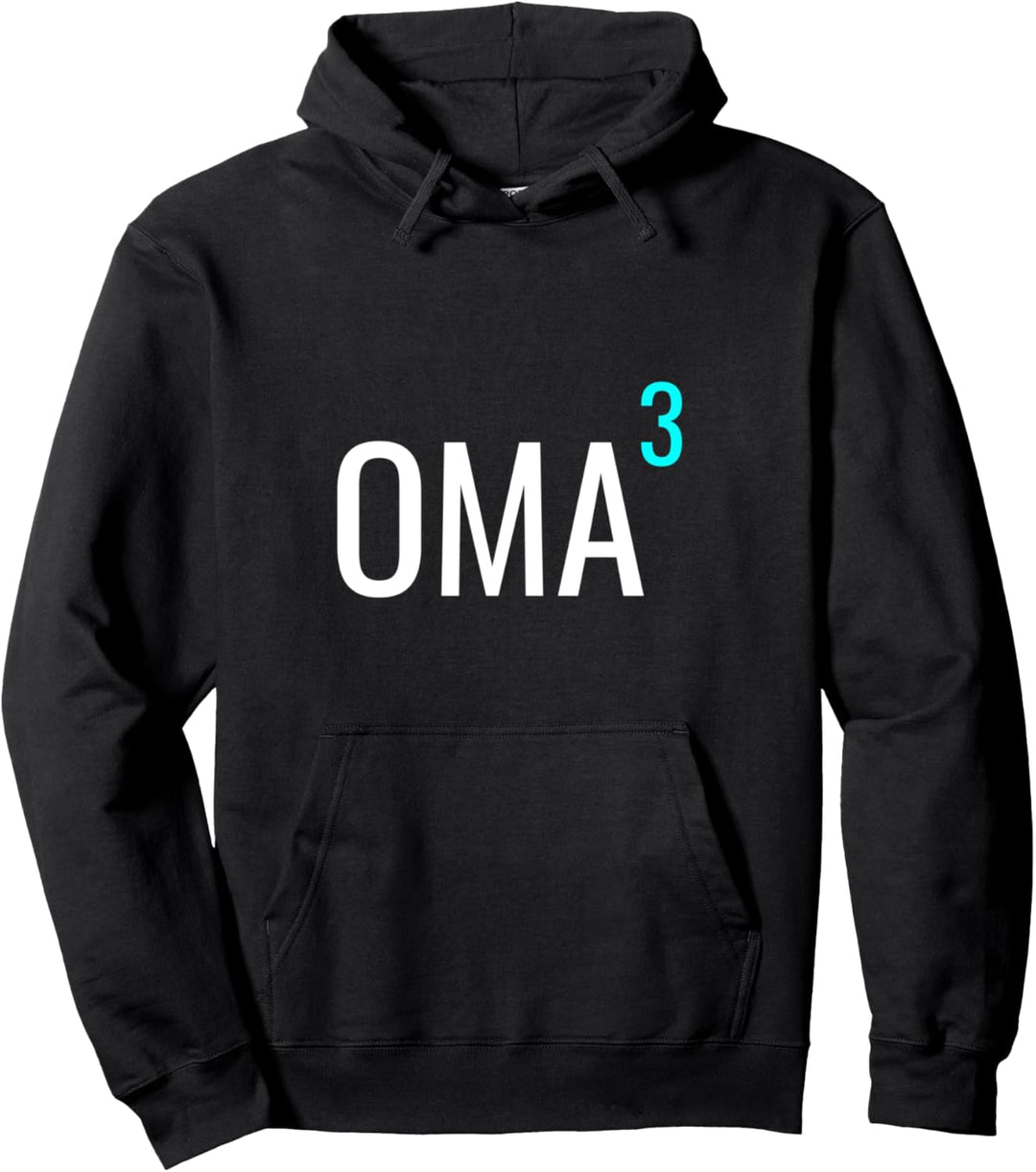 Oma hoch 3 - Mathematik-Design Grossmama von drei Enkeln Pullover Hoodie