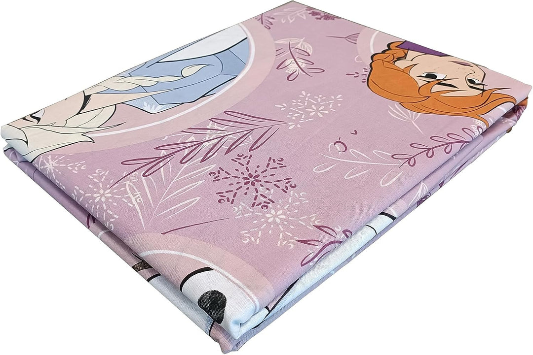 Die Eiskönigin Bettwäsche für Einzelbett, Bettlaken, Spannbettlaken, Kissenbezug, Rosa, Disney, 100%