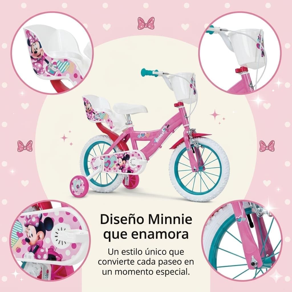 Toimsa Jugend Unisex Fahrrad Minnie Huffy 14" 4-6 Jahre 14613, bunt, años
