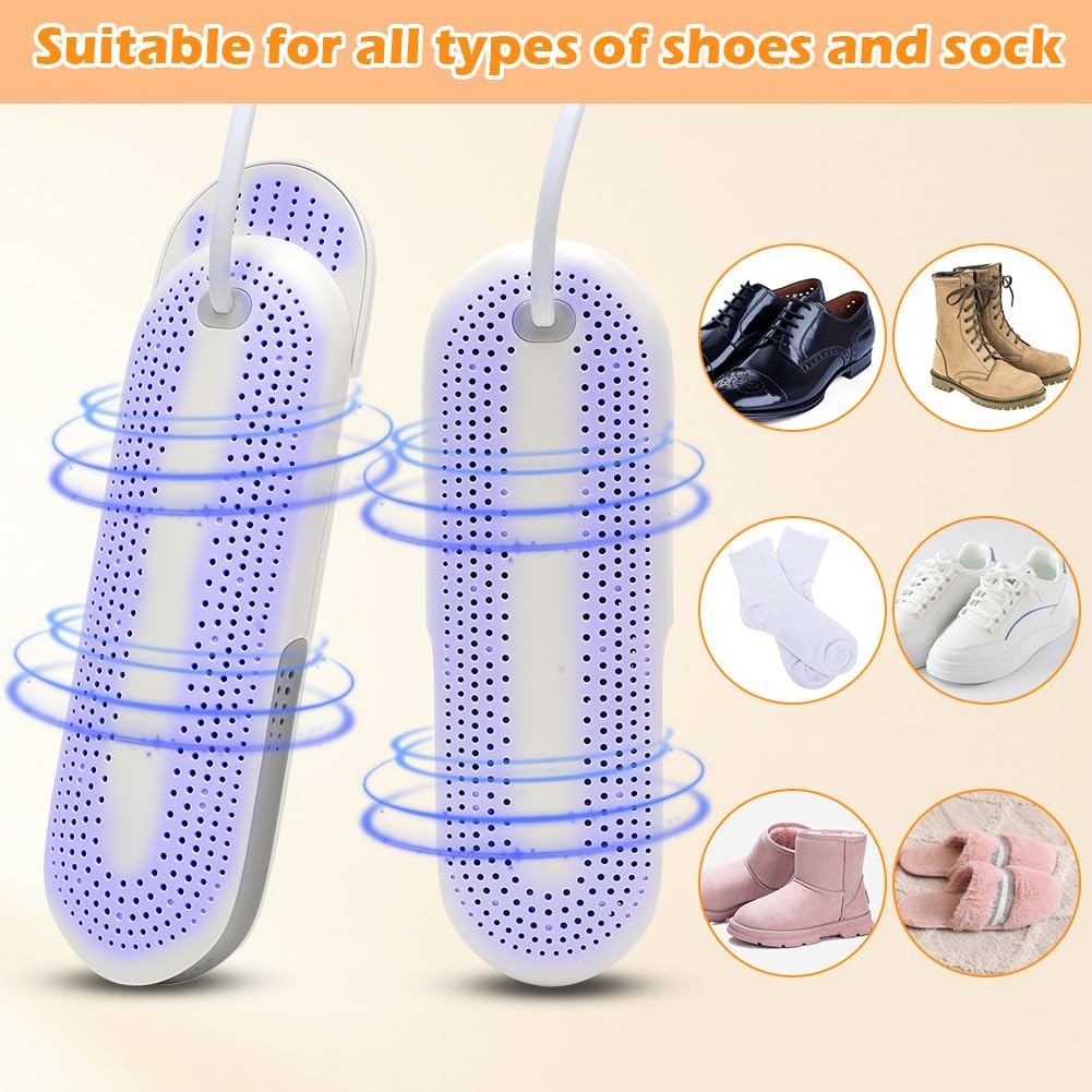 Schuhtrockner Elektrisch, Stiefeltrockner mit Timer-Funktion, Schuh-und Stiefelwärmer, 360° Schnellt