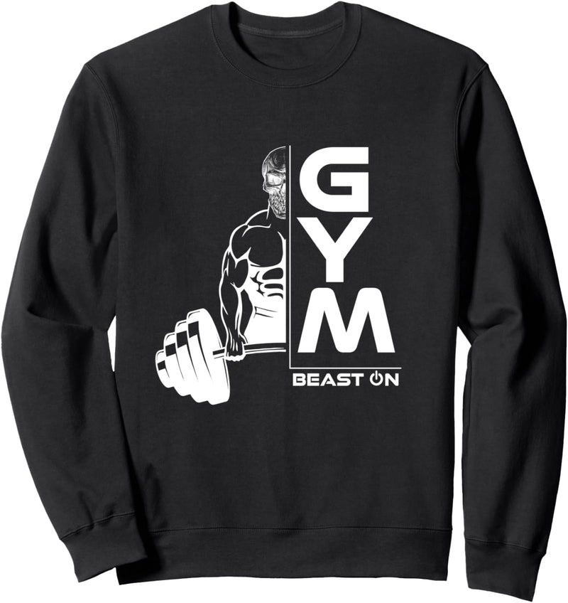 Deadlift Skelett Beast ON | GYM Motivation Fitness Sprüche Sweatshirt