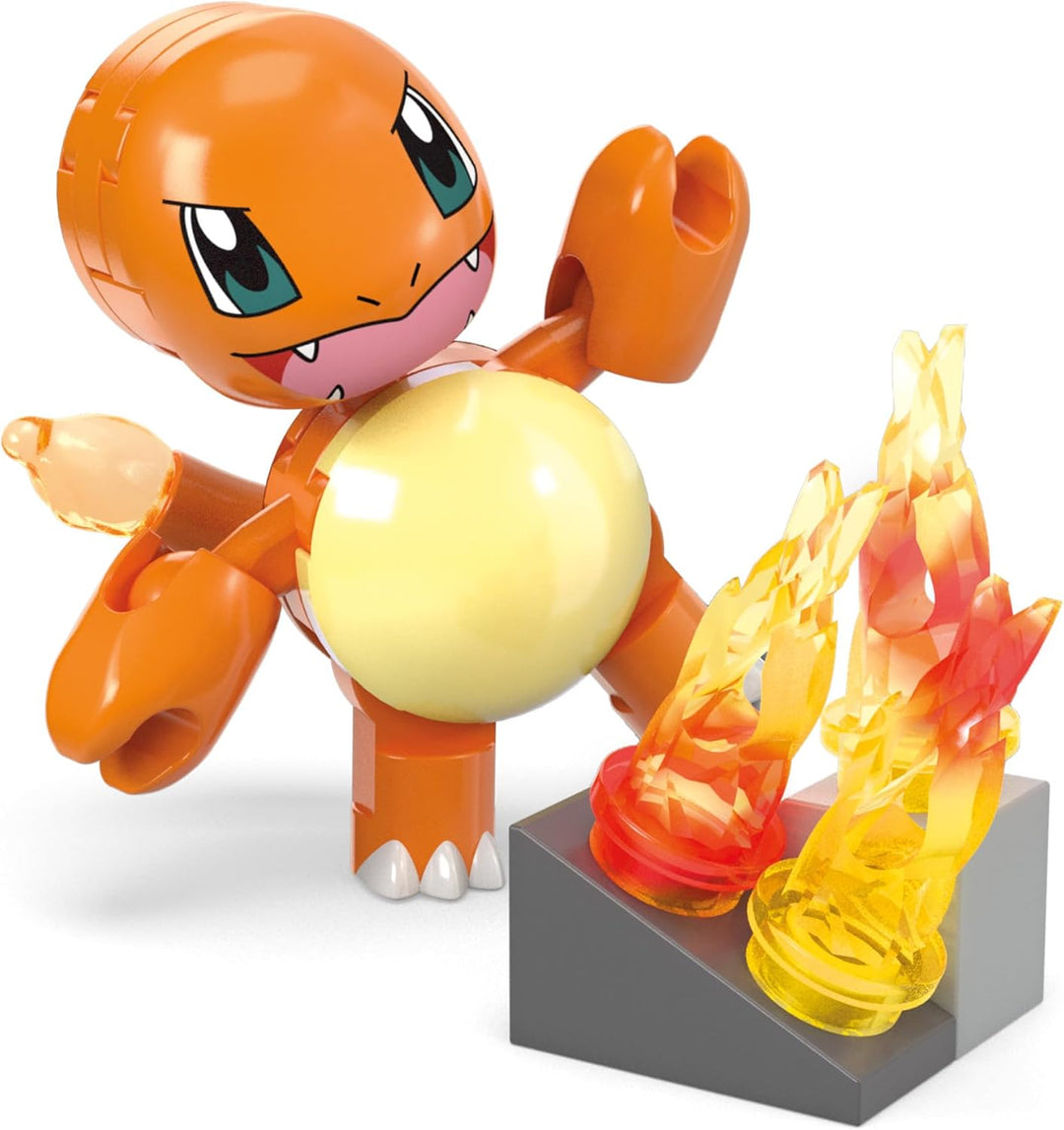MEGA Pokémon Glumandas feurige Drehung - Bauset mit Bewegungsstein, zusammenbaubare und bewegliche G