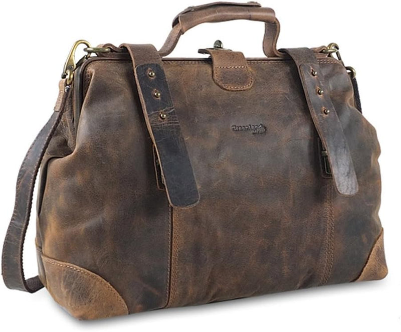 Greenland Nature Classic Bügeltasche Doktorkoffer Leder 37 cm Brown, Brown